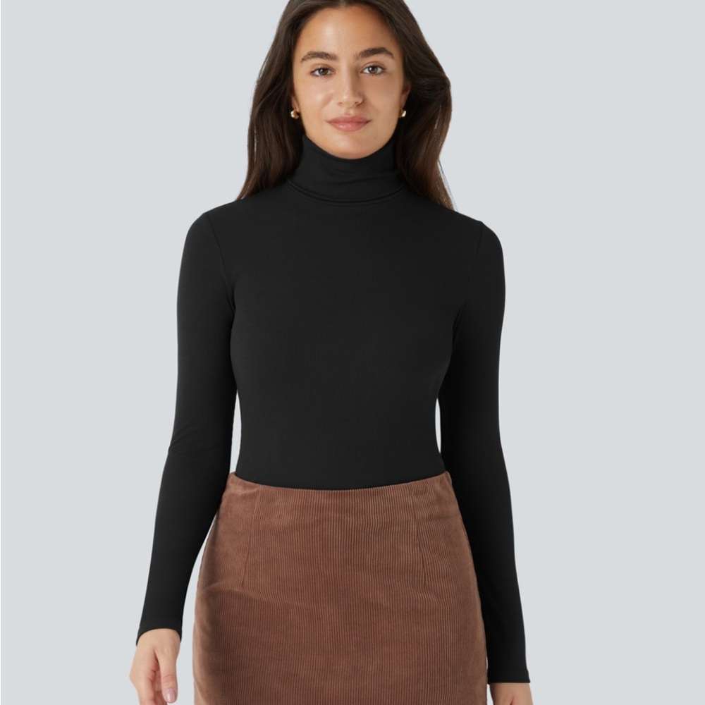 Black turtle neck long sleeve shirt